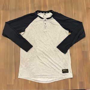 Nike Gray and Black Long Sleeve Henley